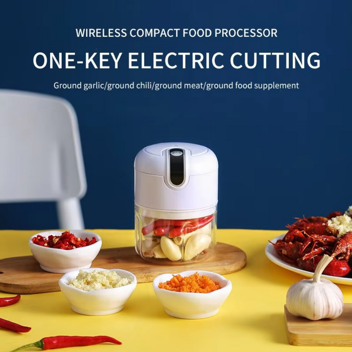 SpeedChop Mini Electric Food Chopper: Effortlessly Chop, Slice, and Dice with Style – Eco-Friendly Kitchen Essential