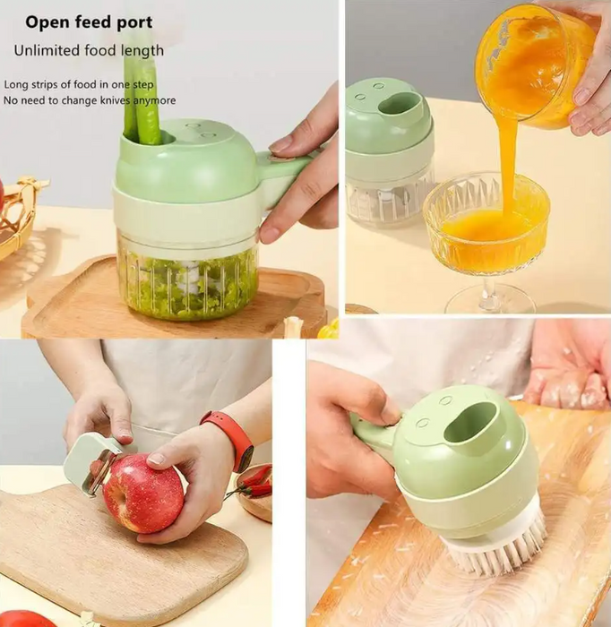 Multifunctional Kitchen Cutter: Electric, Portable, Rechargeable  Vegetable Crusher, Cutter &, Chopper,  salad