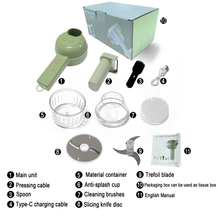 Multifunctional Kitchen Cutter: Electric, Portable, Rechargeable  Vegetable Crusher, Cutter &, Chopper,  salad