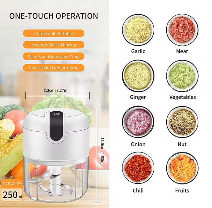 SpeedChop Mini Electric Food Chopper: Effortlessly Chop, Slice, and Dice with Style – Eco-Friendly Kitchen Essential