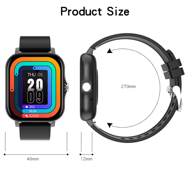 Women's Smart Watch - Stylish Bluetooth Fitness Tracker with Heart Rate Monitor, Sleep Tracker, Luminous LED Display, Multiple Time Zones, and Water Resistance - Compatible with Android & iOS