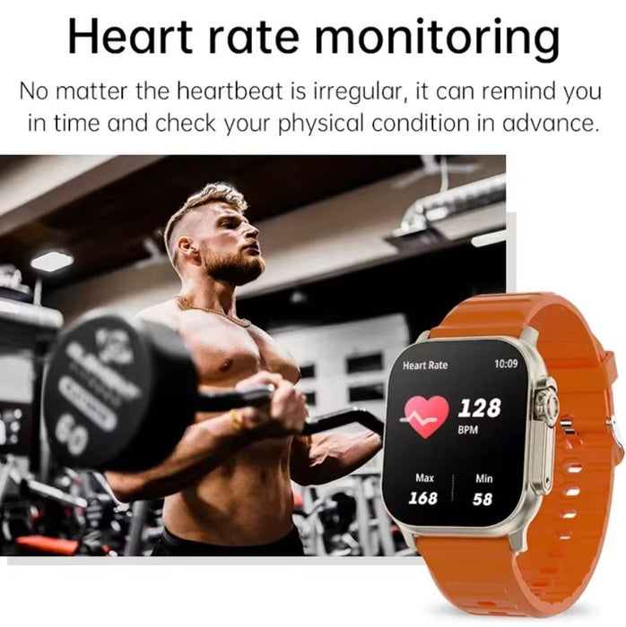 Ultra Pro Max Smartwatch – Bluetooth Calling, NFC, Wireless Charging, Custom Watch Faces, Health & Fitness Tracking, Siri, Sport Modes, Heart Rate & Blood Pressure Monitor, Sleep Tracker, IP67 Waterproof Wearable