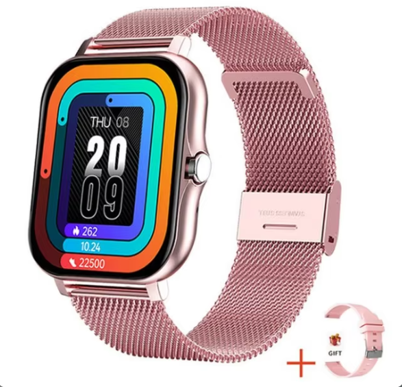 Women's Smart Watch - Stylish Bluetooth Fitness Tracker with Heart Rate Monitor, Sleep Tracker, Luminous LED Display, Multiple Time Zones, and Water Resistance - Compatible with Android & iOS